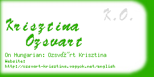 krisztina ozsvart business card